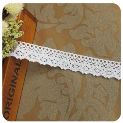 5 Meter/roll White Lace Trim Cotton Embroidered Lace Ribbon  Crochet Lace Fabric DIY Handmade Craft Clothes Sewing Accessories 11