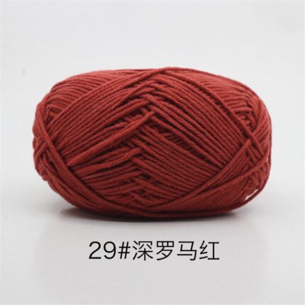 50Grams/Ball 4 Strand Milk Cotton Yarn Crochet Soft Warm Wool Hand-knitted Thread Baby Sweater Doll Scarf Supplies 18
