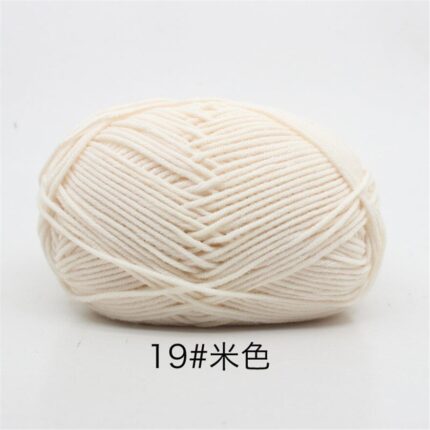 50Grams/Ball 4 Strand Milk Cotton Yarn Crochet Soft Warm Wool Hand-knitted Thread Baby Sweater Doll Scarf Supplies 65