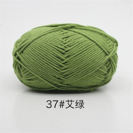 50Grams/Ball 4 Strand Milk Cotton Yarn Crochet Soft Warm Wool Hand-knitted Thread Baby Sweater Doll Scarf Supplies 10