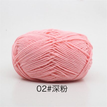 50Grams/Ball 4 Strand Milk Cotton Yarn Crochet Soft Warm Wool Hand-knitted Thread Baby Sweater Doll Scarf Supplies 54