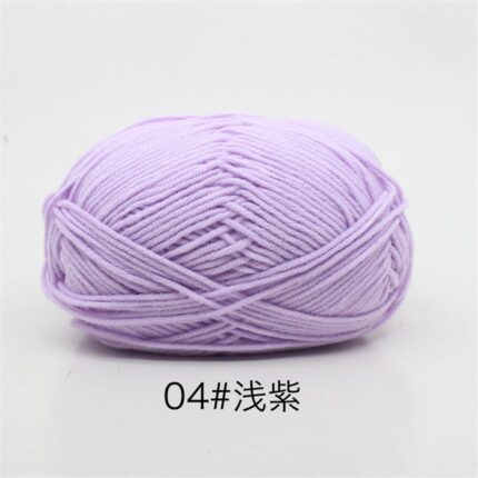 50Grams/Ball 4 Strand Milk Cotton Yarn Crochet Soft Warm Wool Hand-knitted Thread Baby Sweater Doll Scarf Supplies 58