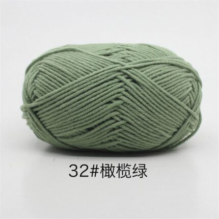 50Grams/Ball 4 Strand Milk Cotton Yarn Crochet Soft Warm Wool Hand-knitted Thread Baby Sweater Doll Scarf Supplies 9