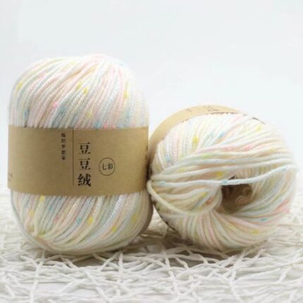 Protein Fleece Wool Yarn Dot Pettern Wool Yarn Medium Coarse Hand-Knitted Sweater Coat Line Hand Knitting Warm Baby Wool Yarn 15