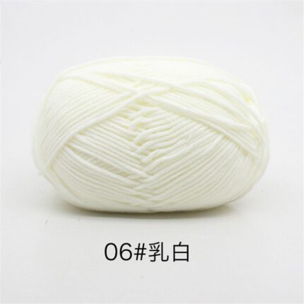 50Grams/Ball 4 Strand Milk Cotton Yarn Crochet Soft Warm Wool Hand-knitted Thread Baby Sweater Doll Scarf Supplies 56