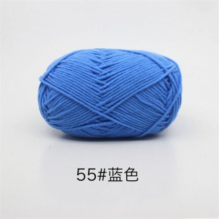 50Grams/Ball 4 Strand Milk Cotton Yarn Crochet Soft Warm Wool Hand-knitted Thread Baby Sweater Doll Scarf Supplies 47