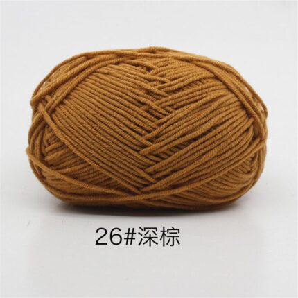 50Grams/Ball 4 Strand Milk Cotton Yarn Crochet Soft Warm Wool Hand-knitted Thread Baby Sweater Doll Scarf Supplies 15
