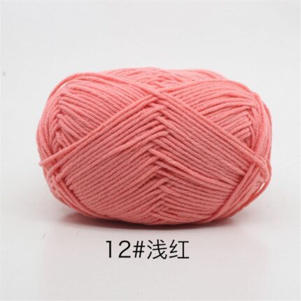 50Grams/Ball 4 Strand Milk Cotton Yarn Crochet Soft Warm Wool Hand-knitted Thread Baby Sweater Doll Scarf Supplies 74