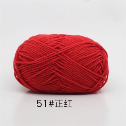 50Grams/Ball 4 Strand Milk Cotton Yarn Crochet Soft Warm Wool Hand-knitted Thread Baby Sweater Doll Scarf Supplies 28
