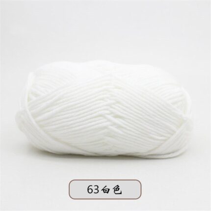 50Grams/Ball 4 Strand Milk Cotton Yarn Crochet Soft Warm Wool Hand-knitted Thread Baby Sweater Doll Scarf Supplies 40