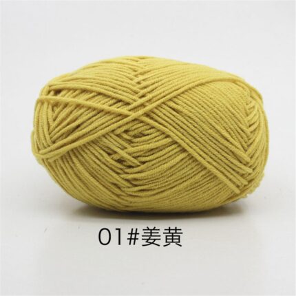50Grams/Ball 4 Strand Milk Cotton Yarn Crochet Soft Warm Wool Hand-knitted Thread Baby Sweater Doll Scarf Supplies 53