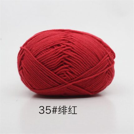 50Grams/Ball 4 Strand Milk Cotton Yarn Crochet Soft Warm Wool Hand-knitted Thread Baby Sweater Doll Scarf Supplies 12