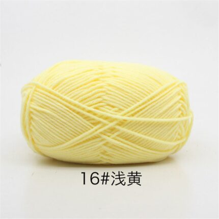 50Grams/Ball 4 Strand Milk Cotton Yarn Crochet Soft Warm Wool Hand-knitted Thread Baby Sweater Doll Scarf Supplies 62
