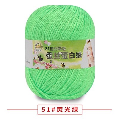 50g/PC Worsted Super Soft Baby Milk Cotton Yarn Silk Protein Wool Hand Knitting Crochet Threads 37