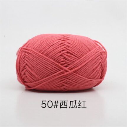 50Grams/Ball 4 Strand Milk Cotton Yarn Crochet Soft Warm Wool Hand-knitted Thread Baby Sweater Doll Scarf Supplies 23
