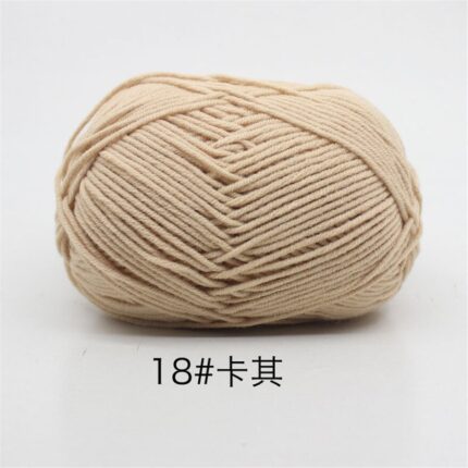 50Grams/Ball 4 Strand Milk Cotton Yarn Crochet Soft Warm Wool Hand-knitted Thread Baby Sweater Doll Scarf Supplies 60