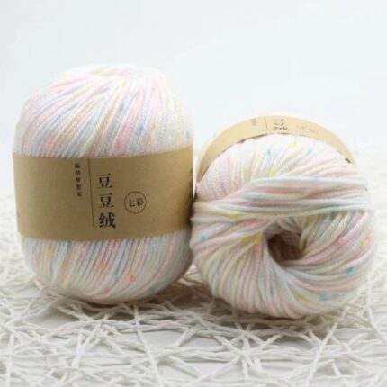 Protein Fleece Wool Yarn Dot Pettern Wool Yarn Medium Coarse Hand-Knitted Sweater Coat Line Hand Knitting Warm Baby Wool Yarn 19