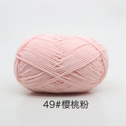 50Grams/Ball 4 Strand Milk Cotton Yarn Crochet Soft Warm Wool Hand-knitted Thread Baby Sweater Doll Scarf Supplies 22