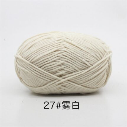 50Grams/Ball 4 Strand Milk Cotton Yarn Crochet Soft Warm Wool Hand-knitted Thread Baby Sweater Doll Scarf Supplies 20