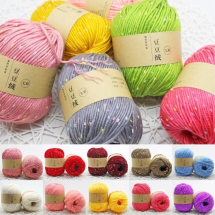 Protein Fleece Wool Yarn Dot Pettern Wool Yarn Medium Coarse Hand-Knitted Sweater Coat Line Hand Knitting Warm Baby Wool Yarn 1