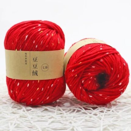 Protein Fleece Wool Yarn Dot Pettern Wool Yarn Medium Coarse Hand-Knitted Sweater Coat Line Hand Knitting Warm Baby Wool Yarn 7