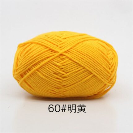 50Grams/Ball 4 Strand Milk Cotton Yarn Crochet Soft Warm Wool Hand-knitted Thread Baby Sweater Doll Scarf Supplies 52