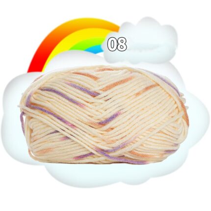 50G Dyed Colorful Milk Sweet Soft Cotton Baby Knitting Wool Yarn Thick Crochet Yarn Thread For DIY Sweater Threads For Knitting 10