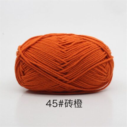 50Grams/Ball 4 Strand Milk Cotton Yarn Crochet Soft Warm Wool Hand-knitted Thread Baby Sweater Doll Scarf Supplies 34