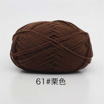 50Grams/Ball 4 Strand Milk Cotton Yarn Crochet Soft Warm Wool Hand-knitted Thread Baby Sweater Doll Scarf Supplies 49