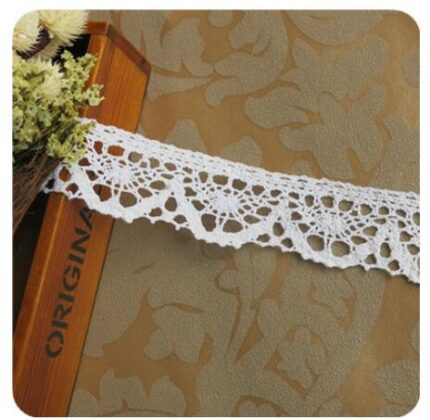 5 Meter/roll White Lace Trim Cotton Embroidered Lace Ribbon  Crochet Lace Fabric DIY Handmade Craft Clothes Sewing Accessories 10