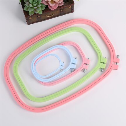 Plastic DIY Embroidery Hoops Square Shape Cross Stitch Hoops Frame Ring Household Craft Embroidery Set Sewing Accessories 5 Size 1