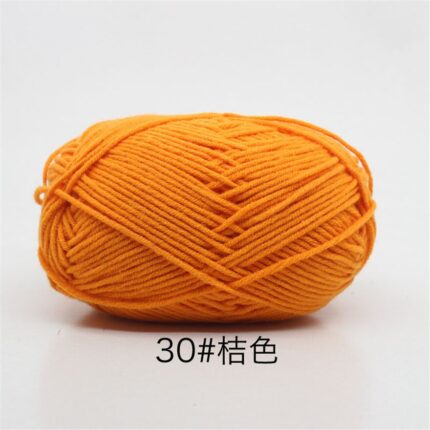 50Grams/Ball 4 Strand Milk Cotton Yarn Crochet Soft Warm Wool Hand-knitted Thread Baby Sweater Doll Scarf Supplies 19