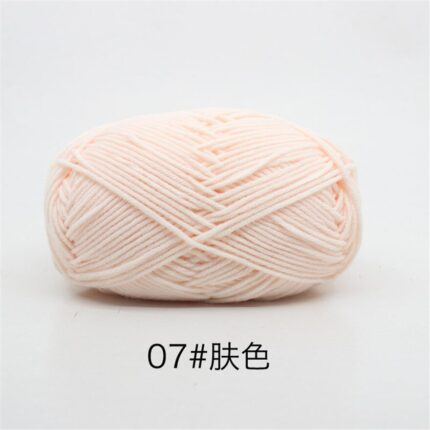 50Grams/Ball 4 Strand Milk Cotton Yarn Crochet Soft Warm Wool Hand-knitted Thread Baby Sweater Doll Scarf Supplies 69