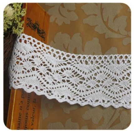 5 Meter/roll White Lace Trim Cotton Embroidered Lace Ribbon  Crochet Lace Fabric DIY Handmade Craft Clothes Sewing Accessories 9