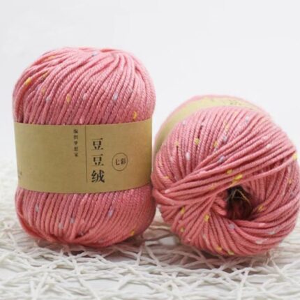 Protein Fleece Wool Yarn Dot Pettern Wool Yarn Medium Coarse Hand-Knitted Sweater Coat Line Hand Knitting Warm Baby Wool Yarn 14