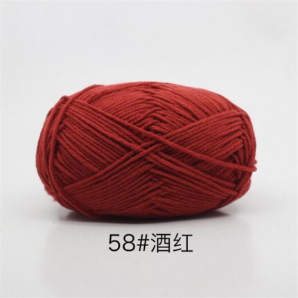 50Grams/Ball 4 Strand Milk Cotton Yarn Crochet Soft Warm Wool Hand-knitted Thread Baby Sweater Doll Scarf Supplies 46