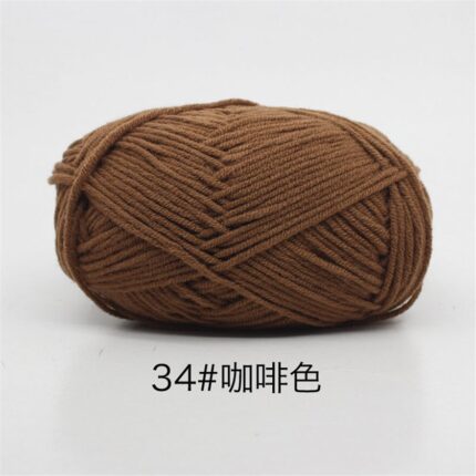 50Grams/Ball 4 Strand Milk Cotton Yarn Crochet Soft Warm Wool Hand-knitted Thread Baby Sweater Doll Scarf Supplies 7